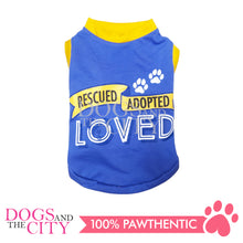 Load image into Gallery viewer, DOGGIESTAR Rescued Adopted Loved - Purple Pet Shirt