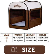 Load image into Gallery viewer, PAWISE 12527 Foldable Soft Dog Crate Pet Kennel House, Portable Crate for Medium to Large Dogs, Lightweight Travel Crate Kennel Indoor & Outdoor, Large 79x56x61cm
