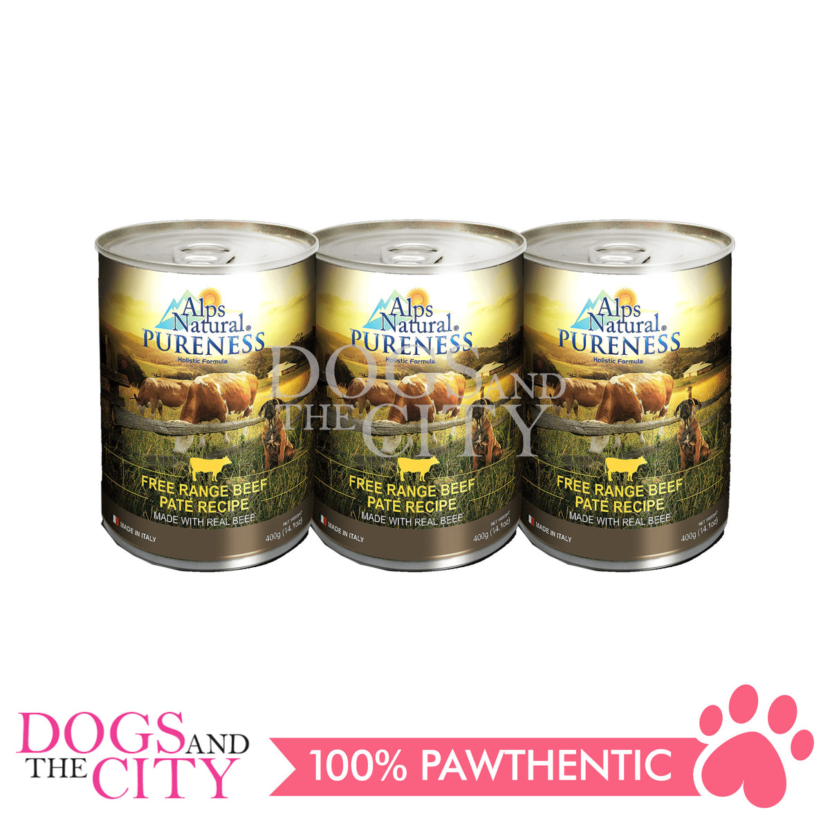 ALPS Natural Pureness Recipe Wet Dog Food in Can 400g 3 cans