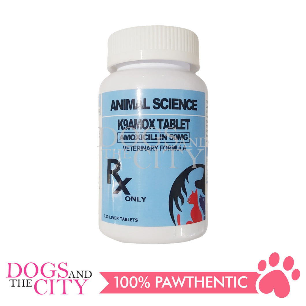 ANIMAL SCIENCE K9 Amoxicillin 50mg Tablets 120 Tablets for Dogs and Cats - Dogs And The City Online