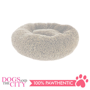 BM Donut Calming Pet Bed, Faux Fur Washable Bed for Pets, Marshmallow Cat or Dog Round Bed 50x50x26cm