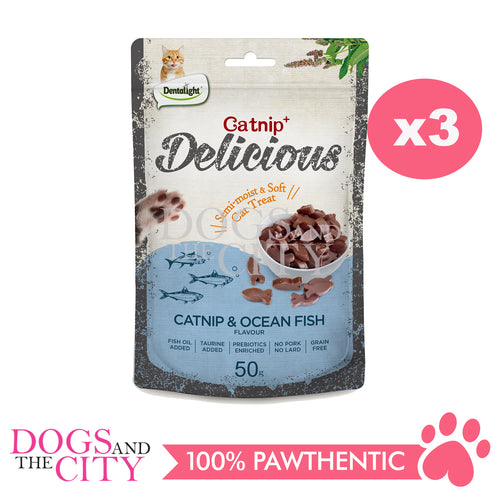 DENTALIGHT 11483 Catnip with Delicious Ocean Fish Flavour 50g (3pcs x 50g)