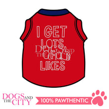 Load image into Gallery viewer, DOGGIESTAR I Get Lots of Likes - Red Pet Shirt