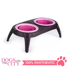 Load image into Gallery viewer, DGZ Collapsible Silicone Double Pet Bowl Feeder with Stand