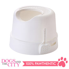 Load image into Gallery viewer, DGZ Modern Circular High Cat Litter Box with Cat Scooper 35x35x47cm