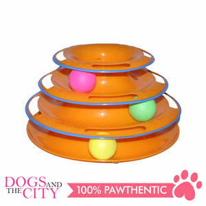 DGZ Painted Three-layer Puzzle Cat Play Plate Interactive Cat Toy 25cm