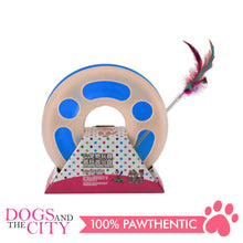 Load image into Gallery viewer, DGZ Round Feather Cat Toy Play Plate 25cm