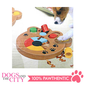 DGZ WO-132 Bone Shaped Wood Dog Educational Pet Toy 29x19cm