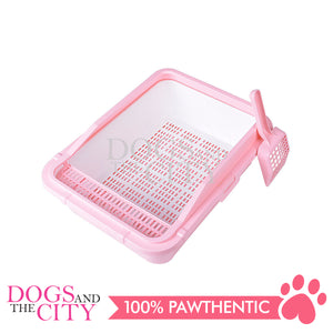 DGZ Double Cat Litter Box with With Sifting Litter Box Net bottom Cover and Shovel 51x40x18cm