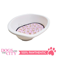 Load image into Gallery viewer, DGZ Durable Non-slip Cat Oval Bed with Bear Heart Print 47x34x19cm