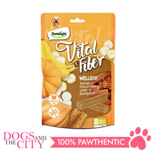 Load image into Gallery viewer, DENTALIGHT 10110 3" Small Vital Fiber Wellbar×8pcs 80g Banana, Mountain Yam, Pumpkin Dog Treats