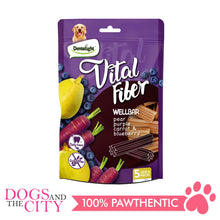 Load image into Gallery viewer, DENTALIGHT 10134 5&quot; Medium Vital Fiber Wellbar×5pcs 85g Pear, Purple Carrot, Blueberry Dog Treats