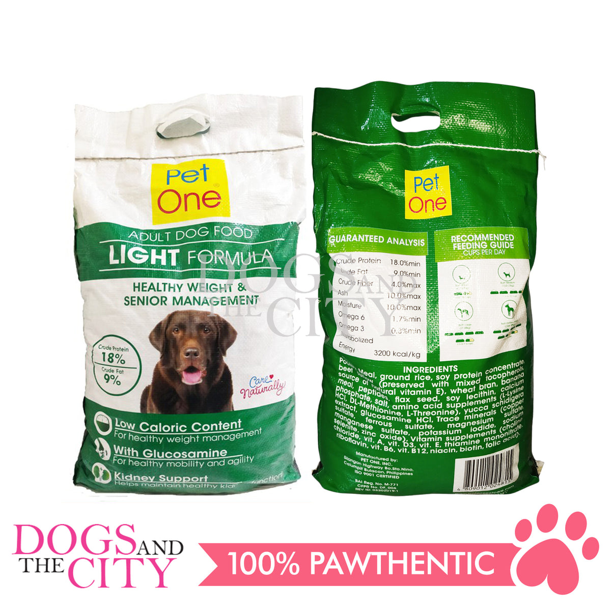 PET ONE Light Dog Dry Food 5kg (For Healthy Weight and Senior dogs