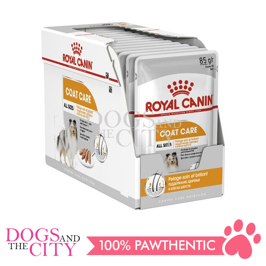 Royal Canin Coat Care Loaf Pate Adult Dog Wet Food Pouches 85g (12packs)