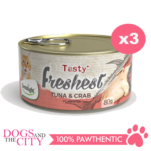 DENTALIGHT 11506 Tasty with Freshest Cat Treat in Can TUNA & CRAB 80g (3pcs x 80g)