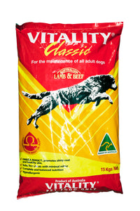 Vitality Classic Lamb and Beef Dog Dry Food 15kg - Dogs And The City Online