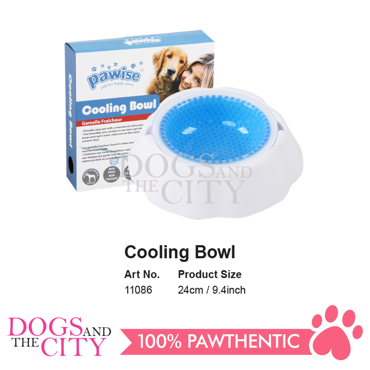 Pawise 11086 Cooling Ice Pet Bowl for Dog and Cat 475ml Keeps Water Co