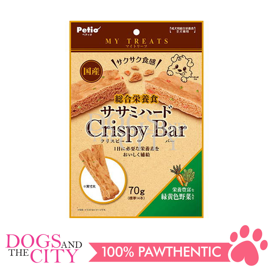 PETIO W13866  MY TREATS Total Nutritional Foods Chicken Fillet Hard Crispy Bar Vegetable 70g Dog Treats