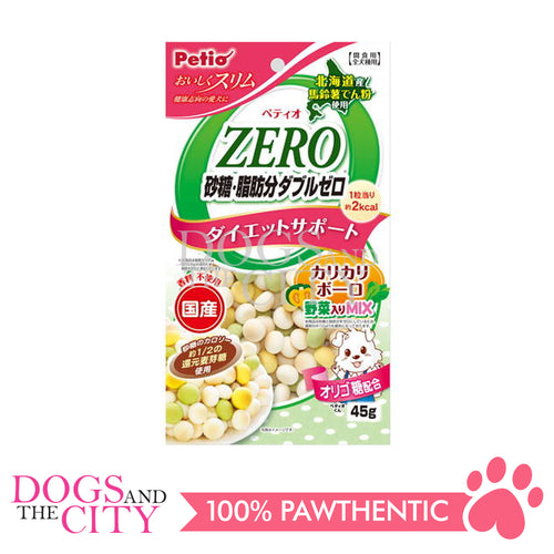 PETIO W14071  Diets Snack Zero Sugar & Fat Cruncy Bolo Vegetable Mix 45g Dog Treats