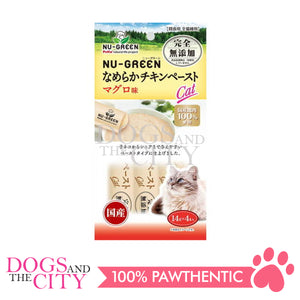 PETIO W14123  NU-GREEN Cat Additive-Free Smooth Chicken Paste Tuna 4pcs Cat Treats