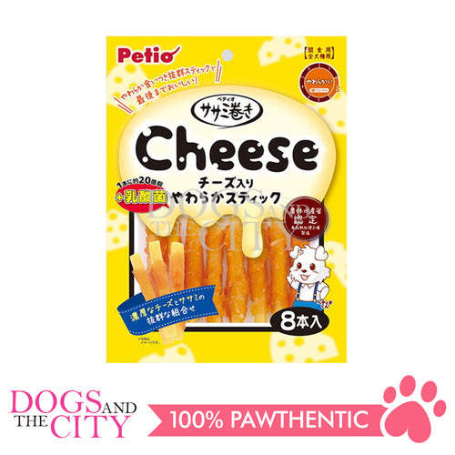 PETIO W14249 Chicken Fillet Roll Cheese+Lactic Acid Bacteria Soft Stick 8pcs for Dogs