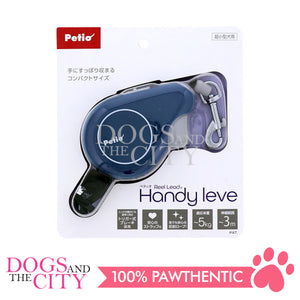 PETIO W50715 Reel Lead Automatic Hand Leve NAVY BLUE Pet Leash for 5Kg 3meters Small Dog and Cat