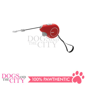 PETIO W50714 Reel Lead Automatic Hand Leve RED Pet Leash for 5Kg 3meters Small Dog and Cat