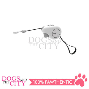 PETIO W50715 Reel Lead Automatic Hand Leve White Pet Leash for 5Kg 3meters Small Dog and Cat