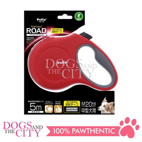 PETIO W56445  Reel Lead Road M Red Dog Leash