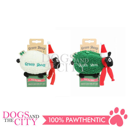 GKDC21 Green Sheep Pet Poop Bag Holder Christmas Hat Lamb Design for Dog