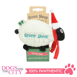 GKDC21 Green Sheep Pet Poop Bag Holder Christmas Hat Lamb Design for Dog