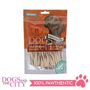 KIND REWARDS 9636 Bare Bones 50pcs Twist Sticks Chicken Flavor 100% Rawhide Free With Real Chicken Treats Inside Dog Treats 275g