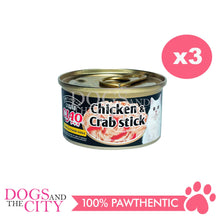 Load image into Gallery viewer, CIAO C-13 Chicken Fillet and Crab Stick in Jelly Wet Cat Food 85g (3 cans)