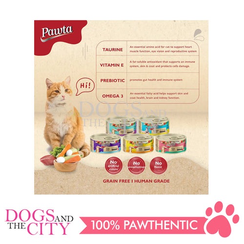 PAWTA Grain Free Canned  Wet Cat Food in Gravy 70g (3 Cans)
