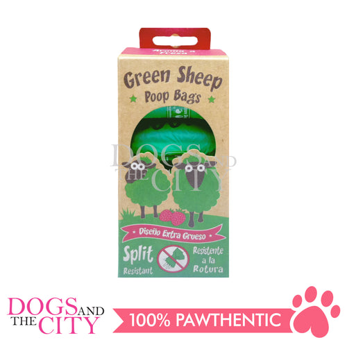 GKDC02 Green Sheep Biodegradable Pet Poop Bag Strawberry Fragrance 8 rolls