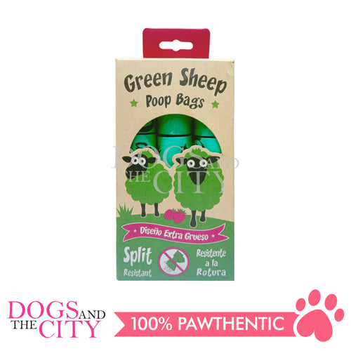 GKDC03 Green Sheep Biodegradable Pet Poop Bag Strawberry Fragrance 18 rolls