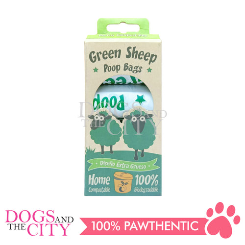 GKDC12 Green Sheep Compostable Pet Poop Bags 100% Biodegradable 4 Rolls for Dog