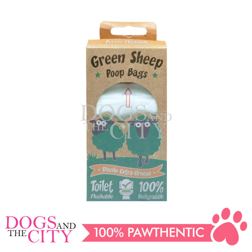 GKDC13 Green Sheep Flushable Pet Poop Bags 4rolls