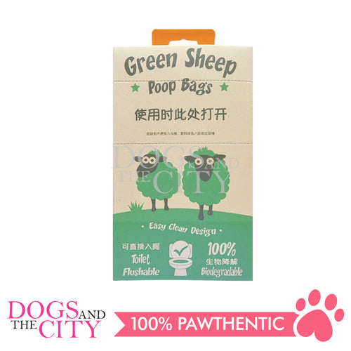 GKDC17 Green Sheep Flushable Pet  Tissue Lined Bags 50packs