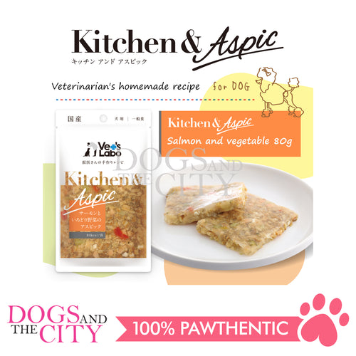 VET'S LABO 16958 Kitchen & Aspic Dog Salmon and Colorful Vegetables Japanese Jelly Dog Food 80g