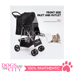 Mr. Giggles SP02  4 Wheels Pet Stroller with One Hand Folding Black