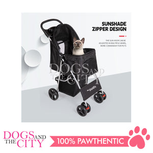 Mr. Giggles SP02  4 Wheels Pet Stroller with One Hand Folding Black