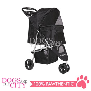 Mr. Giggles SP03 3 Wheels Pet Stroller with One Hand Folding Black for Dog and Cat