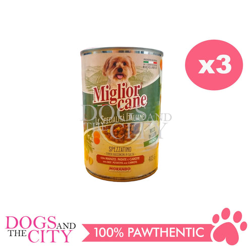 Miglior Cane Le Specialita Italiane Stew Chunks in Sauce with Beef Dog Food 405g (3 cans)