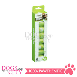PAWISE 11612 Dog Poop Bags Spice Lime 8rolls x 15 sheets Lime Color