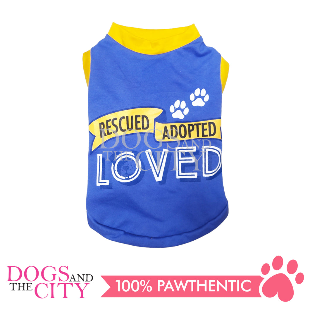 DOGGIESTAR Rescued Adopted Loved - Purple Pet Shirt