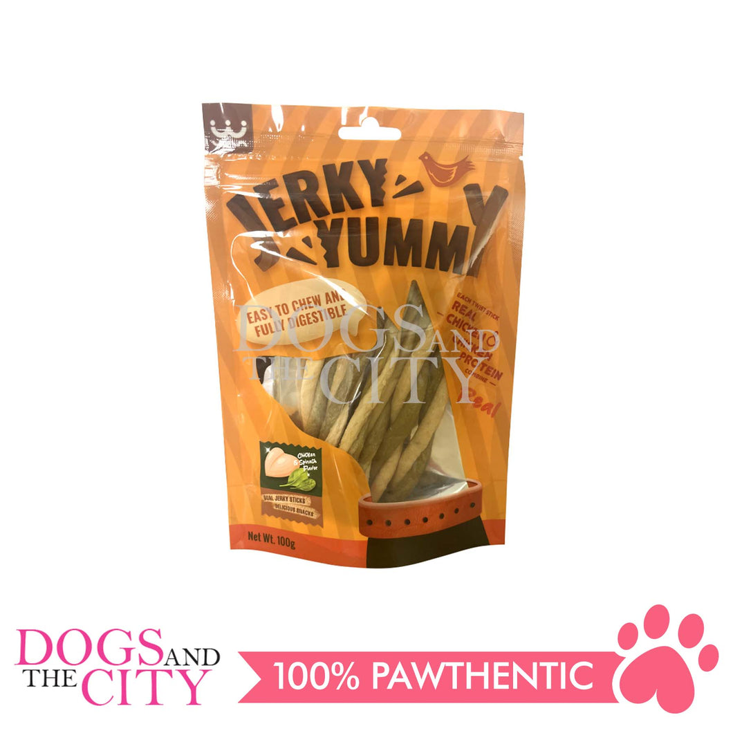 ENDI WJ-005 Chicken & Spinach Flavor Dual Jerky Sticks 100g