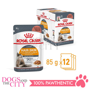 Royal Canin Hair ans Skin in Jelly Cat Food 85g (12 packs) - Dogs And The City Online