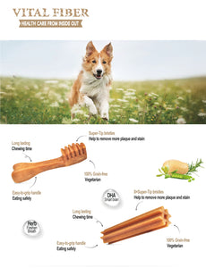 Dentalight 5406 3" Vital Fiber Wellbar Treats Small 36 bones 360g - Dogs And The City Online
