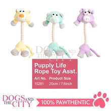 Load image into Gallery viewer, PAWISE 15281 Pupply Pet Life Plush with Rope Toy for Dog